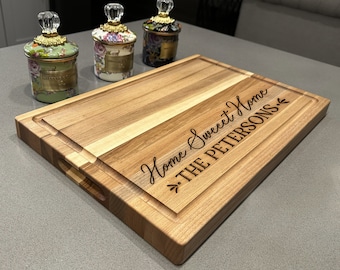 Personalized Cutting Boards, Custom Cheese Chopping Board, Engraved Cutting Board, Custom Cutting Board With Juice Groove, Housewarming Gift