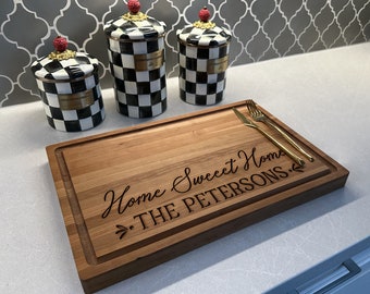 Personalized Cutting Boards, Custom Cutting Board With Juice Groove, Custom Cheese Chopping Board, Engraved Cutting Board, Kitchen Decor