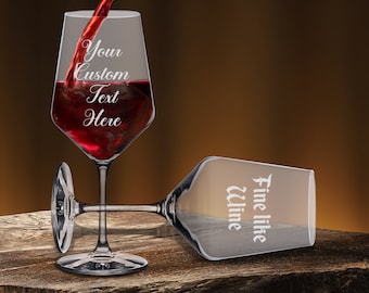 Personalized Wine Glass, Custom Text Wine Glass, Engraved 17.25oz Wine Glasses, Custom Etched Wine Glass, Anniversary Gift, Wedding Gift