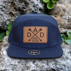 Dad Established 2025 Patch Hat, Custom Dad Est Leather Patch Hat, Est Any Year New Dad Gift, Pregnancy Announcement, Personalized Dad Cap