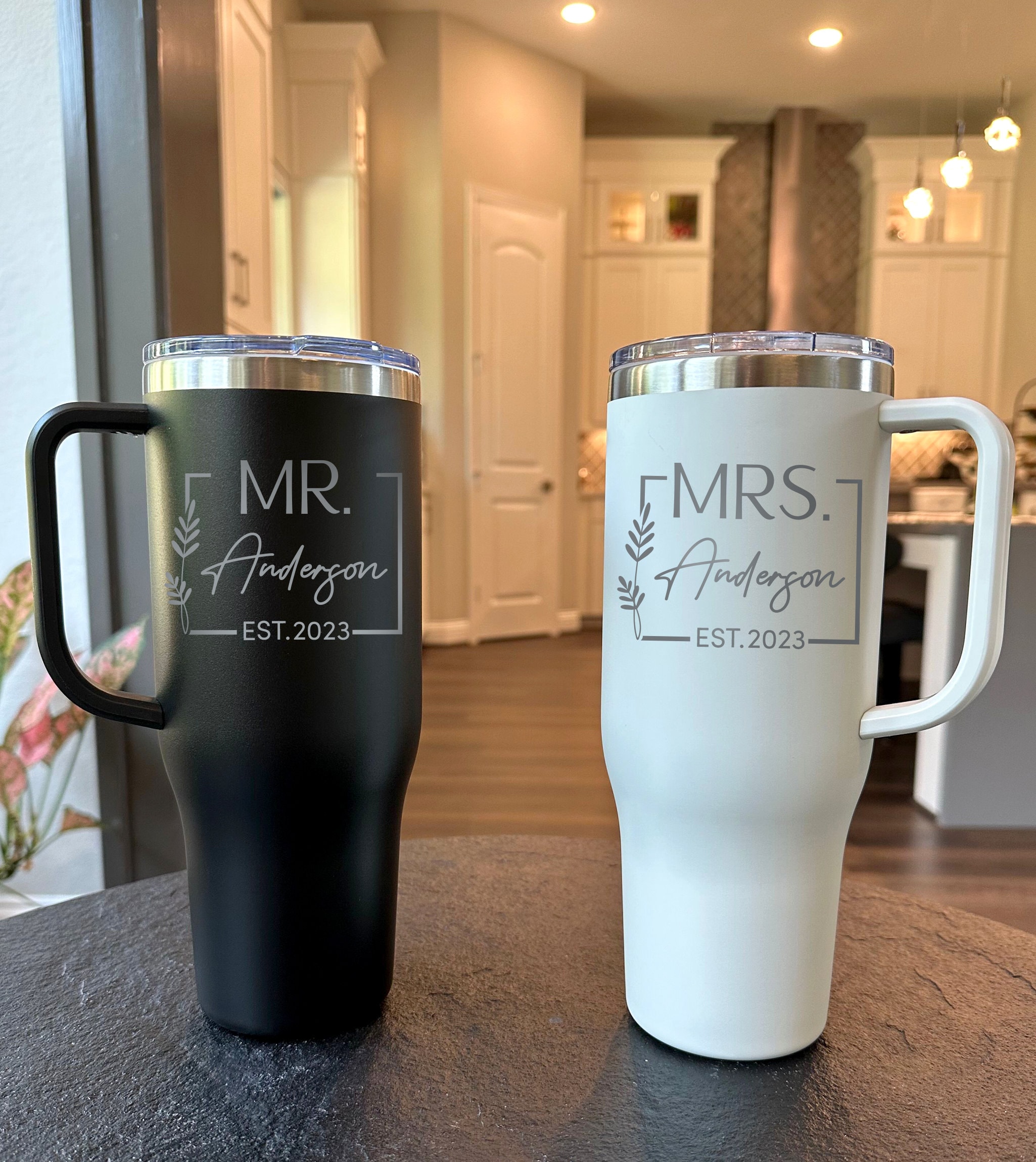 Personalized Engraved Tumbler With Handle 40 Oz Stainless Etsy