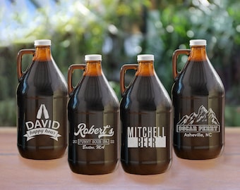 Personalized Beer Growler, Engraved Growler, Custom Beer Lover Gifts, Beer Growler, Gifts for Dad, Beer Brewing Gift, Etched Growler