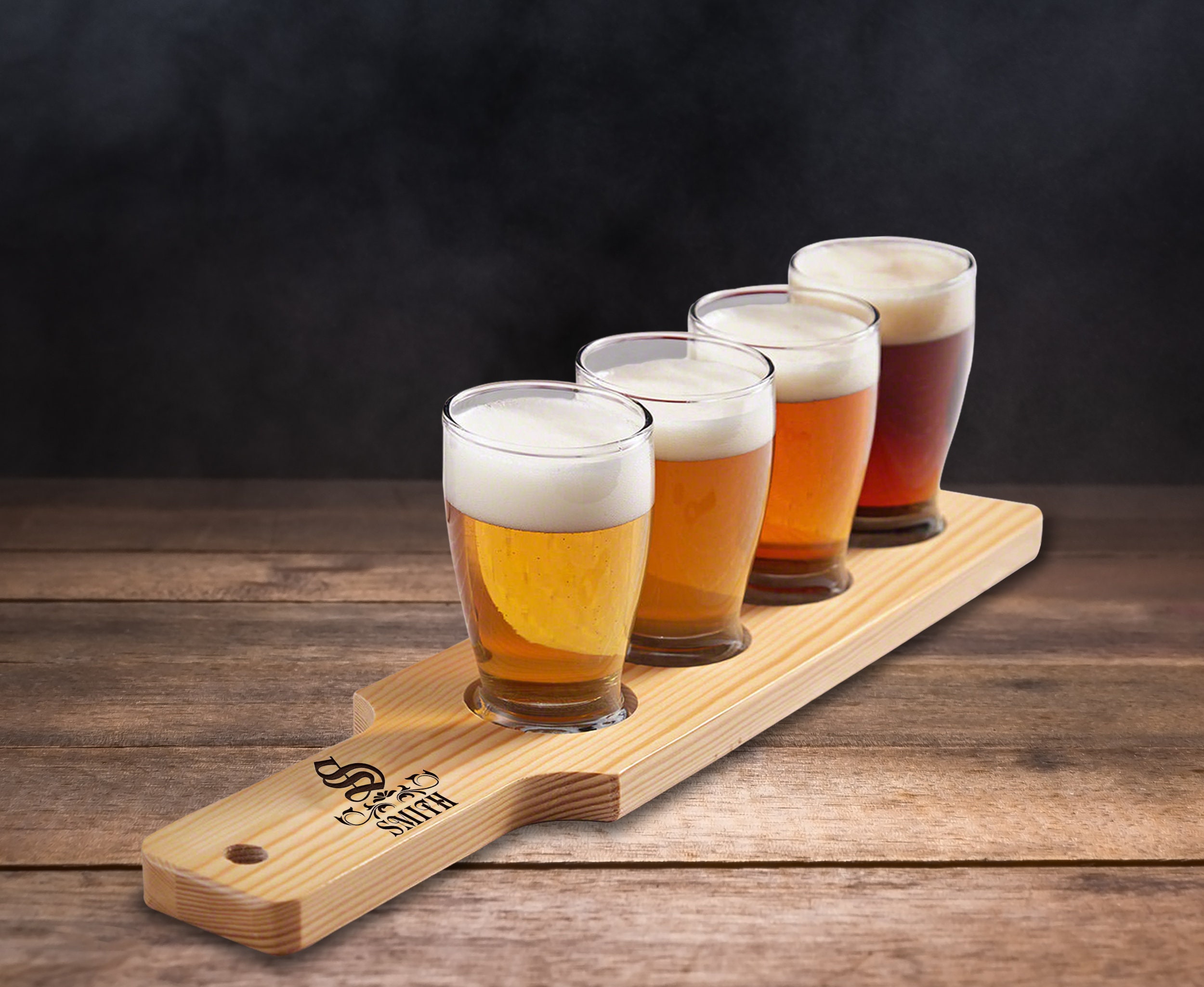 Personalized Monogram Beer Flight Board Beer Flight Set Etsy