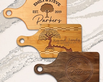 Personalized Cutting Boards With Handle, Custom Paddle Board, Custom Cheese Chopping Board, Custom Engraved Cutting Board, Housewarming Gift