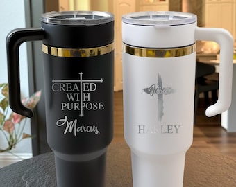 Personalized Faith Bible Verse 40oz Tumbler, Christian Gift, 40 OZ Mug