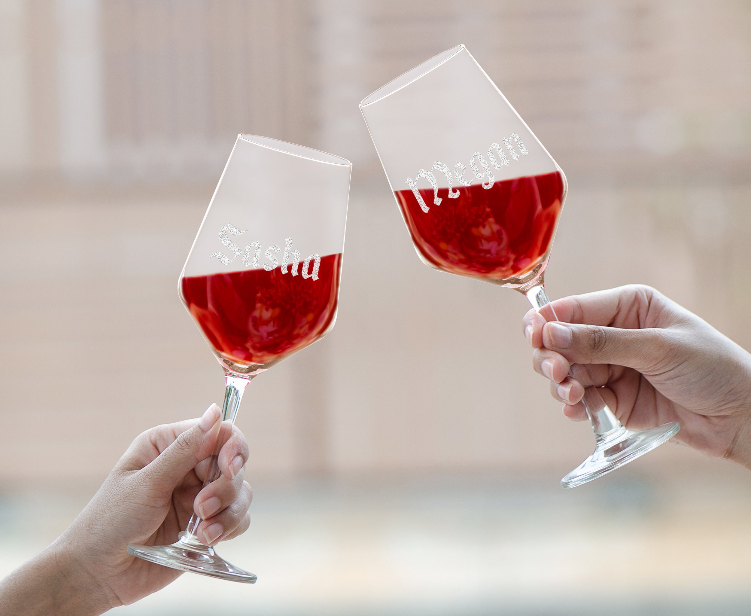 Personalized Wine Glass Custom Text Wine Glass Engraved Wine Etsy