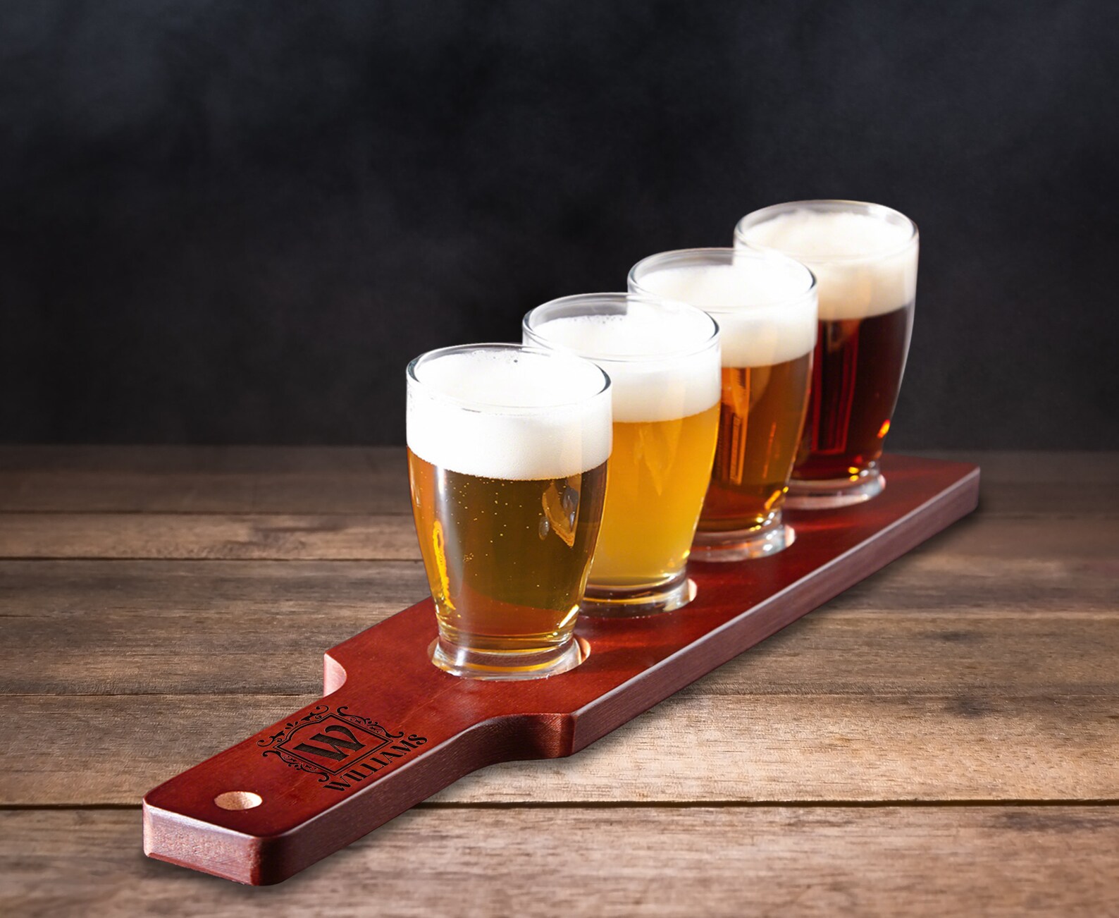 Personalized Monogram Beer Flight Board Beer Flight Set Etsy