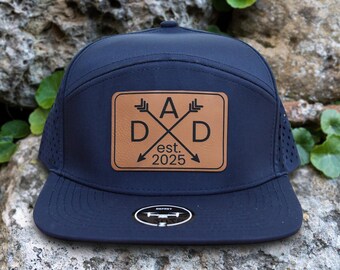 Dad Established 2025 Patch Hat, Custom Dad Est Leather Patch Hat, Est Any Year New Dad Gift, Pregnancy Announcement, Personalized Dad Cap