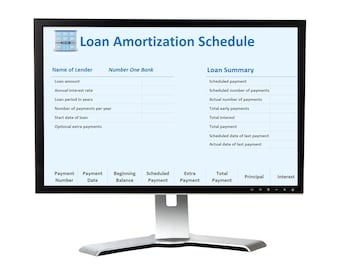 Loan/Mortgage Amortization Schedule | Instant Download for Excel and Google Sheets