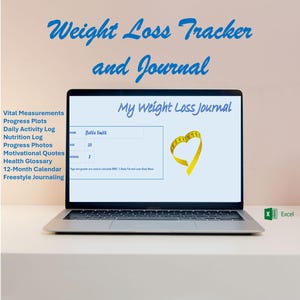 Weight Loss Tracker and Journal | Fitness Planner| Wellness Log with Progress Photos for Excel