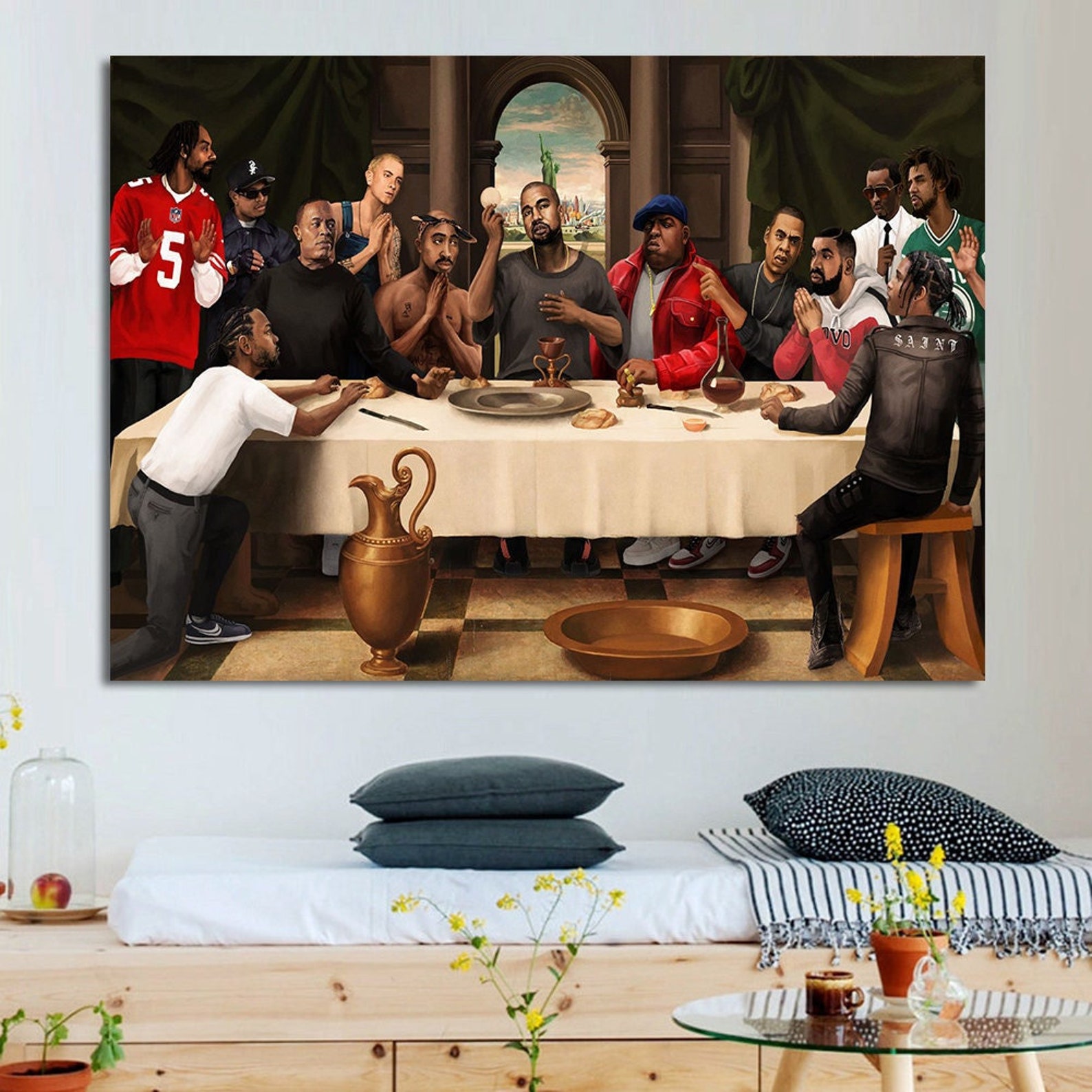 Last Supper All Time Rappers Canvas Wall Art Hiphop Poster Etsy