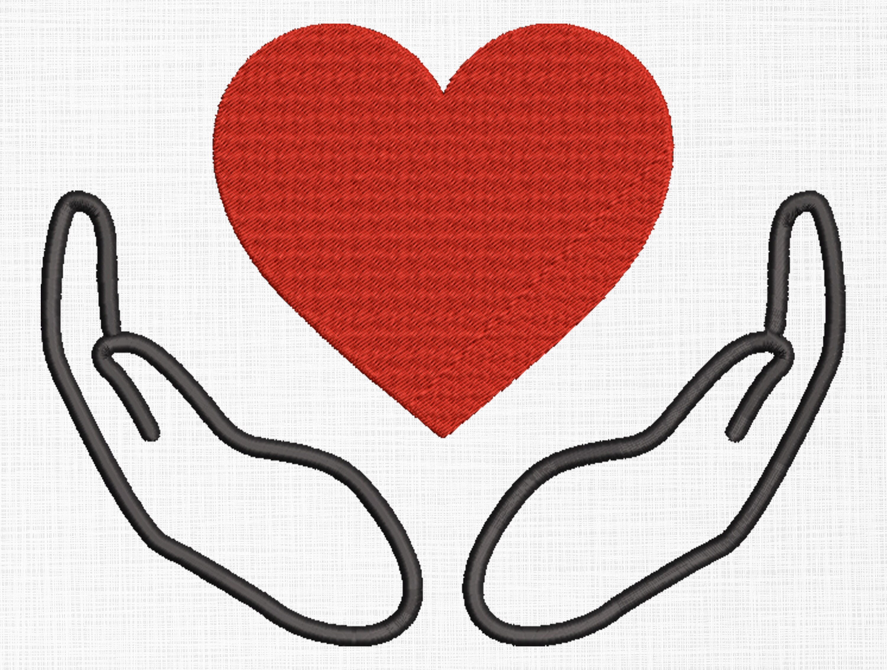 Heart in Hands Embroidery Design Heart Embroidery Design Hands Etsy