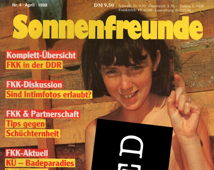 Sonnenfreunde 1988 N4 Fkk Magazine Magazine Nudism Naturist Etsy