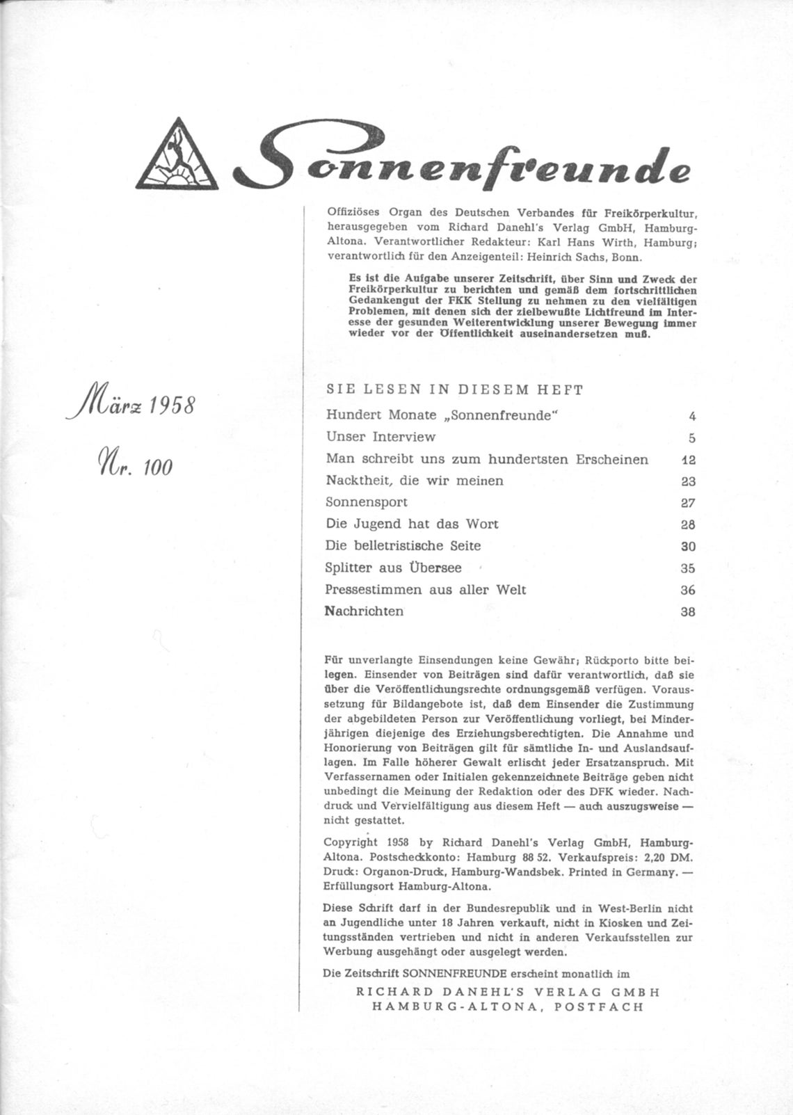 Sonnenfreunde 1989 N5 Naturist Journal Magazine Freikörperkultur Nudism.
