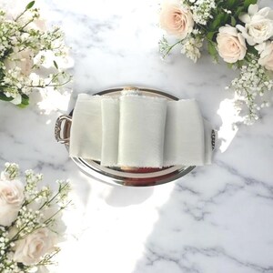 Dove Silk Chiffon Ribbon, 2&quot; wide | handmade + hand-dyed for wedding flowers, wands, wreaths, lei, invitations + flat lay styling