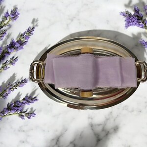 Lavender Silk Chiffon Ribbon, 2&quot; wide | handmade + hand-dyed for wedding flowers, wands, wreaths, lei, invitations + flat lay styling