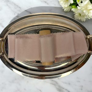 Blush Silk Chiffon Ribbon, 2&quot; wide | handmade + hand-dyed for wedding flowers, wands, wreaths, lei, invitations + flat lay styling