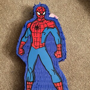 Pull String Blue Spider-Man Pinata 17in x 21 1/2in