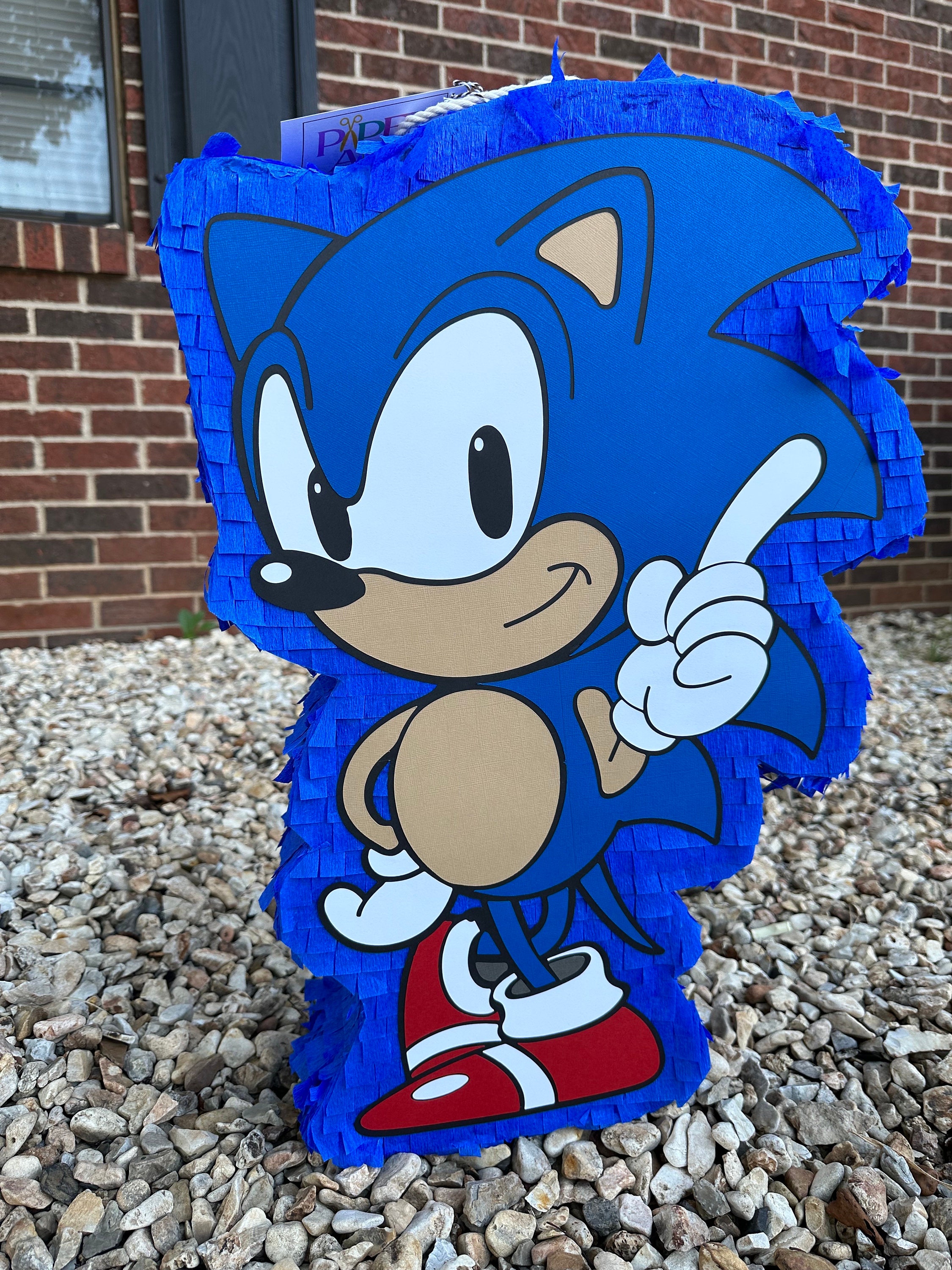 Sonic inspired pinata and stick pop smash birthday party boy game