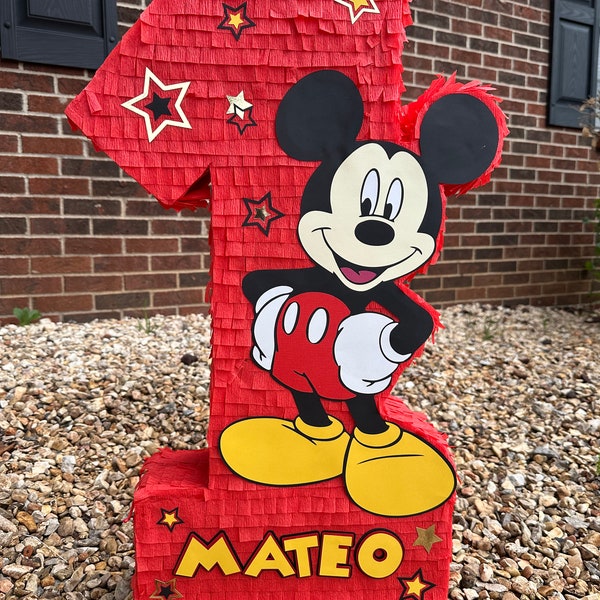 Mickey Mouse number inspired personalized Piñata