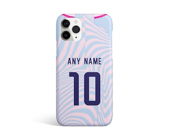 Funda para teléfono no oficial de la camiseta de fútbol visitante inspirada en las mujeres del Arsenal. Cualquier nombre: cualquier número.