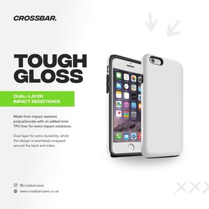 an advertisement for a cell phone that is white