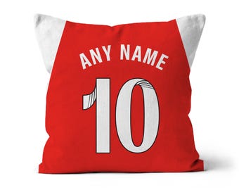 Unofficial Arsenal Women Inspired Football Shirt Cushion. Any name - Any number