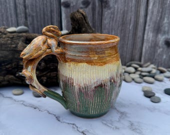 Handmade Dragon Mug - Unique Ceramic Coffee Cup