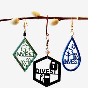 Invest, Divest 3D Printed Earrings: Donations Benefit Law for Black Lives
