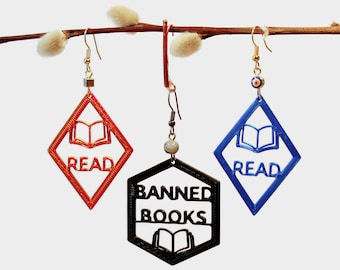 Read Banned Books 3D Printed Earrings: Donations Benefit New York Public Library
