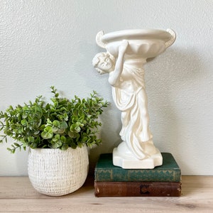 Vintage Cherub Planter, Ceramic Cherub Statue Planter