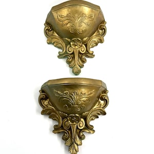 Vintage Gold Shelf Set | Victorian Style Plaster Display Shelves