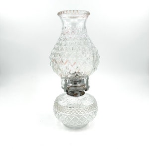 Vintage Oil Lamp | Clear Glass Oil Lamp | Lamplighter Farm Oil Lamp | Rustic Home Decor