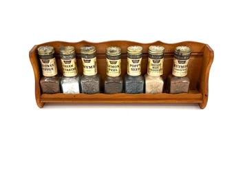 Vintage Spice Shelf | Wood Kitchen Shelf  | Rustic Cottage Core Decor | Primitive Kitchen