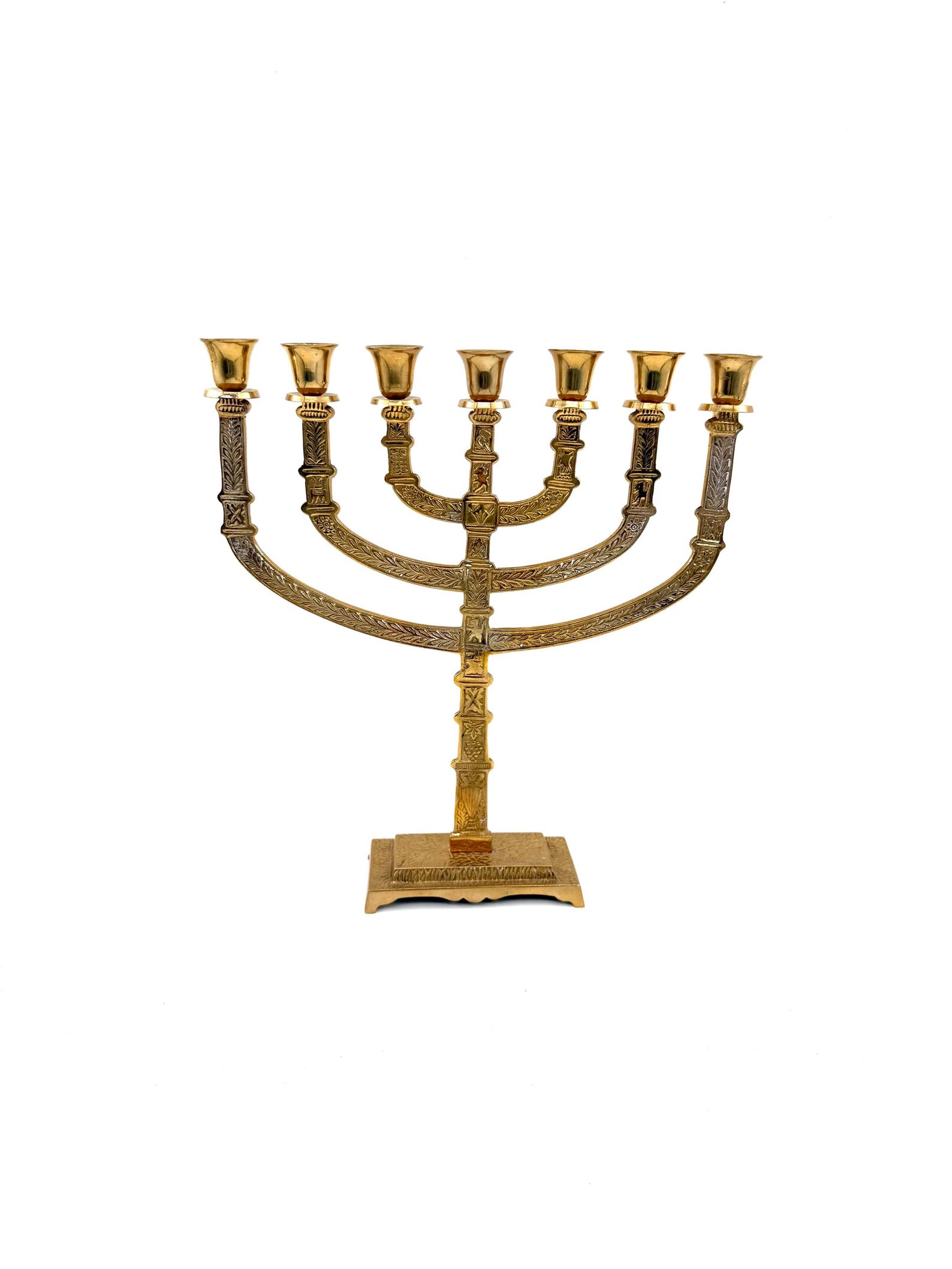 Vintage Brass Menorah Candelabra | Brass Candlestick Holder