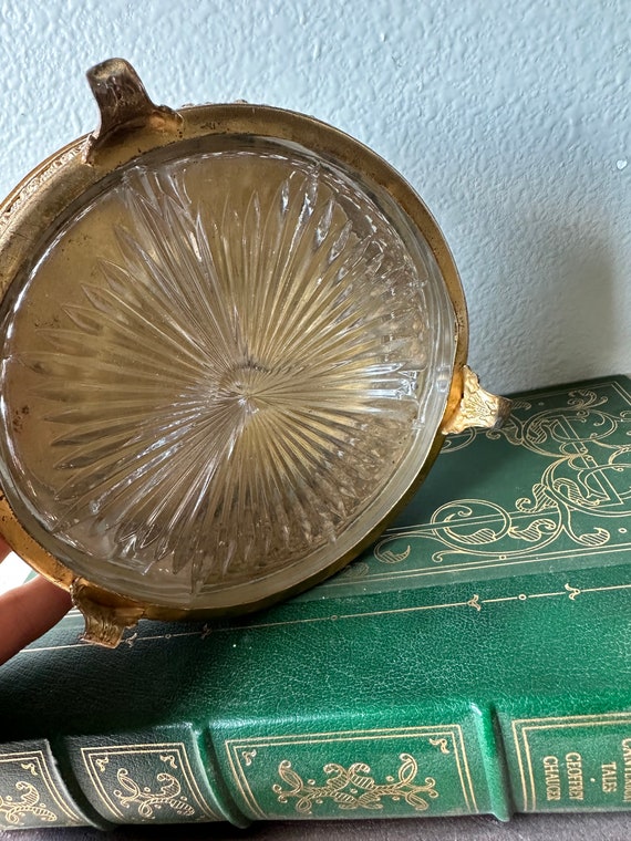 Vintage Trinket Dish | Ornate Brass Jewelry Dish - image 9