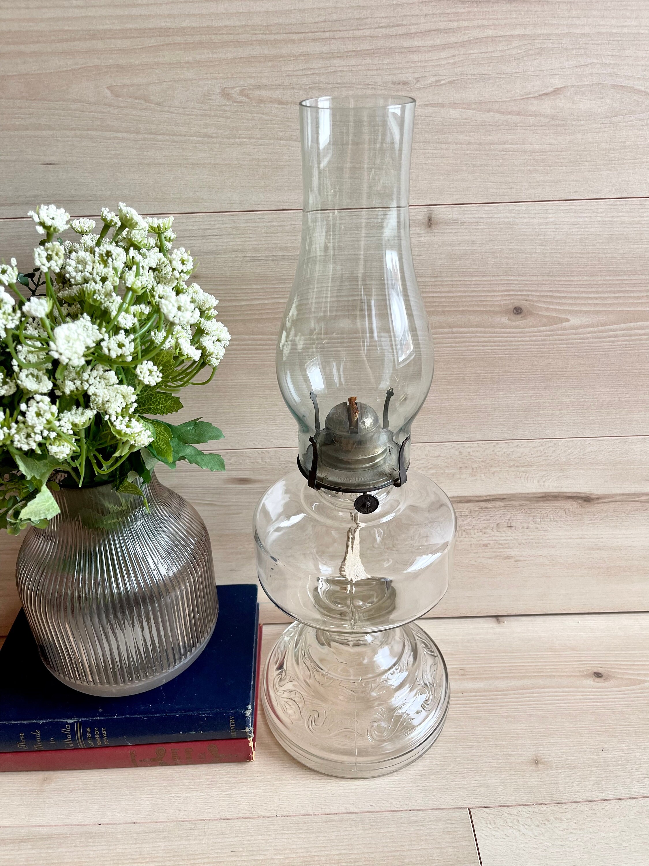 Antique Clear Glass Oil Lamp P&A MFG CO. Waterbury Conn. Etsy