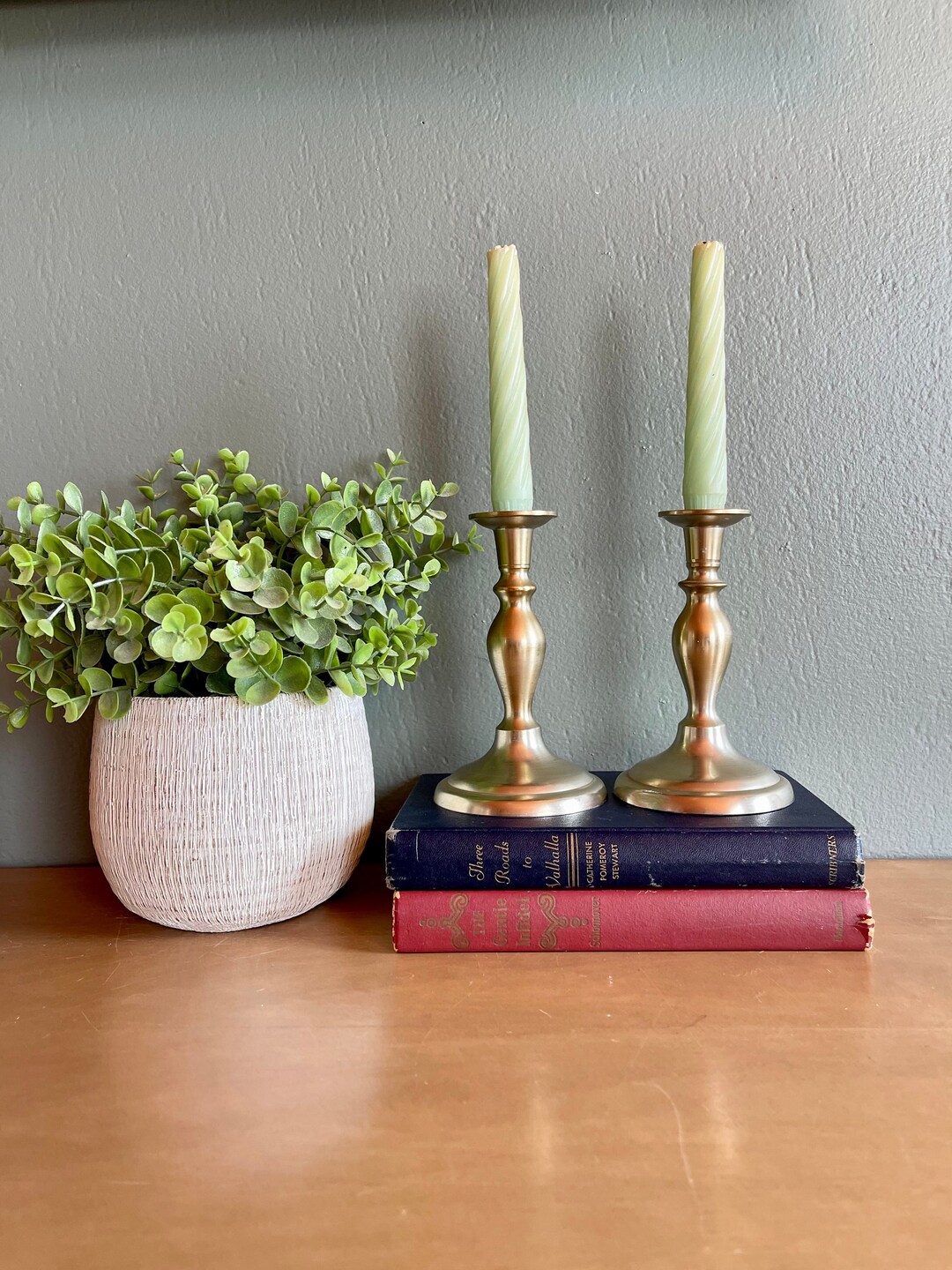 Vintage Gold Metal Candlestick Holders Etsy