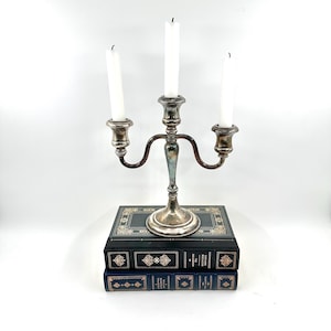 Vintage Candelabra | Gothic Decor | Silver Plated Candelabra Candlestick Holder