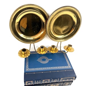 Vintage Sconce Set | Gold Wall Hanging Candlestick Holders
