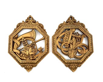 Vintage Wall Plaque Set | Ornate Victorian Style Wall Decor