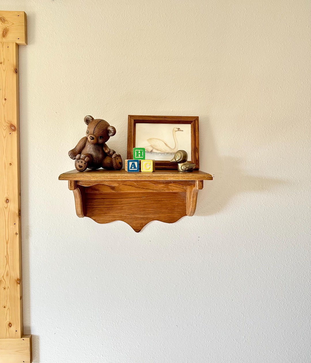 Vintage Nursery Decor Set Rustic Baby Room Decor Shelf & Knickknacks