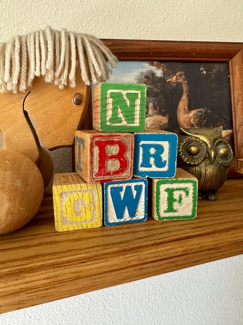 Vintage Nursery Decor Set Rustic Baby Room Decor Shelf & Knickknacks