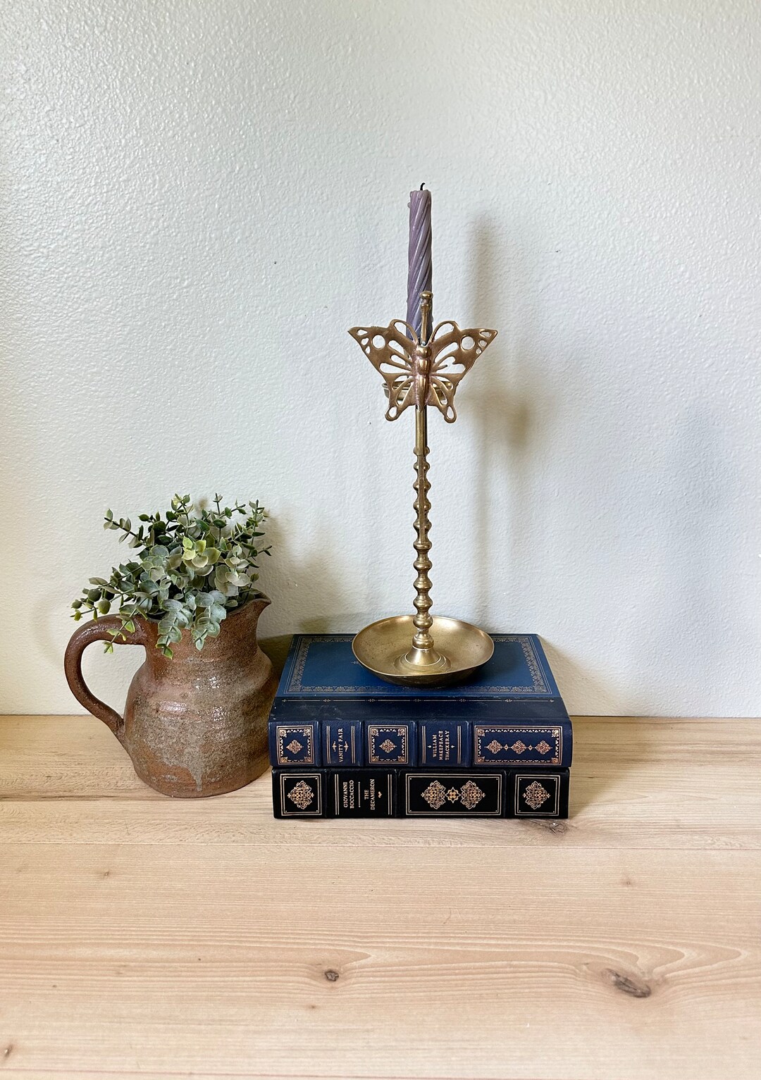 Vintage Candlestick Holder Brass Butterfly Candlestick Holder Etsy