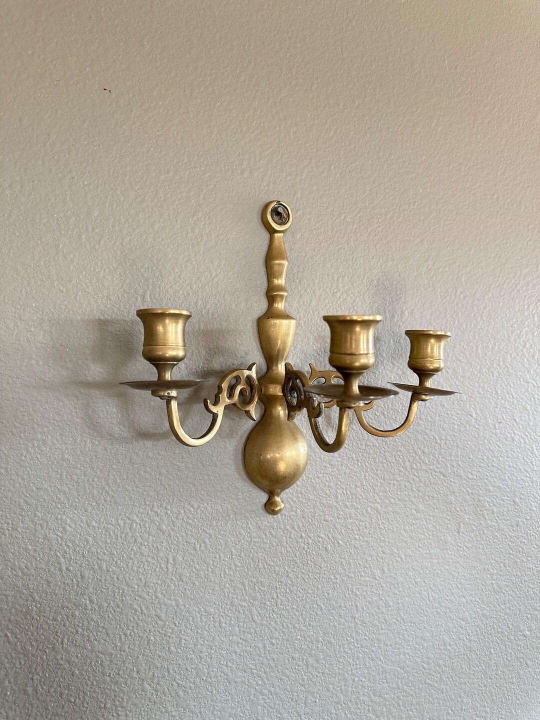 Vintage Sconce Victorian Brass Wall Candlestick Holder Etsy