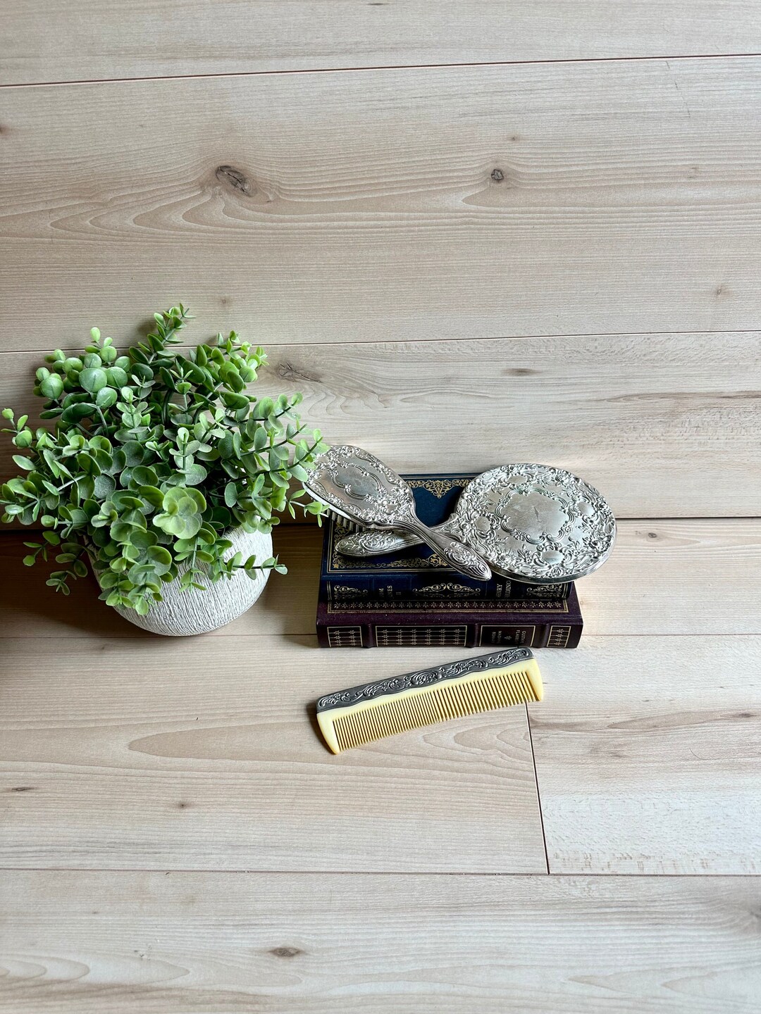 Vintage Vanity Set Godinger Silver Plated Mirror, Brush & Comb Set Etsy