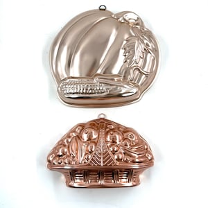 Vintage Jello Mold Set | Copper Style Metal Wall Decor | Rustic Kitchen Decor | Grandma Core Aesthetic