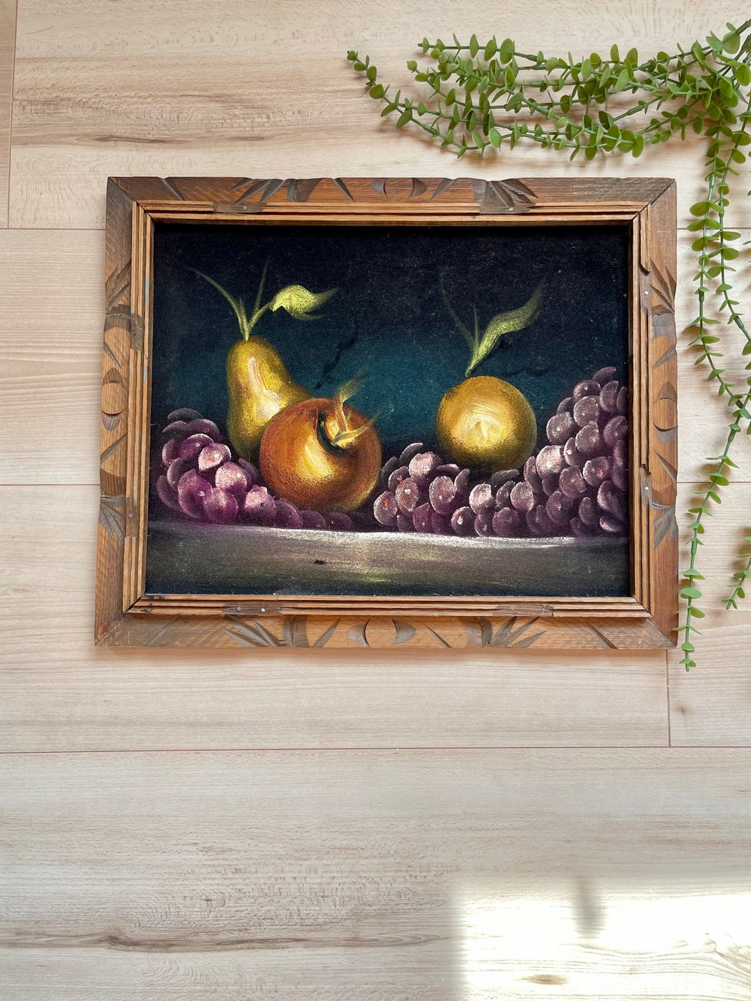 Vintage Still Life Fruit Painting, Rustic