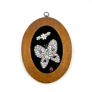 Vintage Schmetterling Plakette | Wanddeko im Boho-Stil