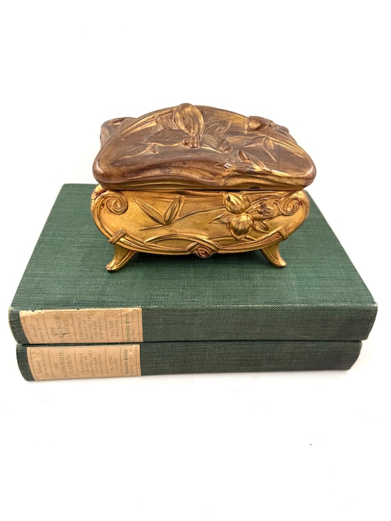 Vintage Jewelry Casket | Ornate Metal Jewelry Casket/Trinket Box